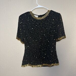 Elegant Black and Gold Women's Top